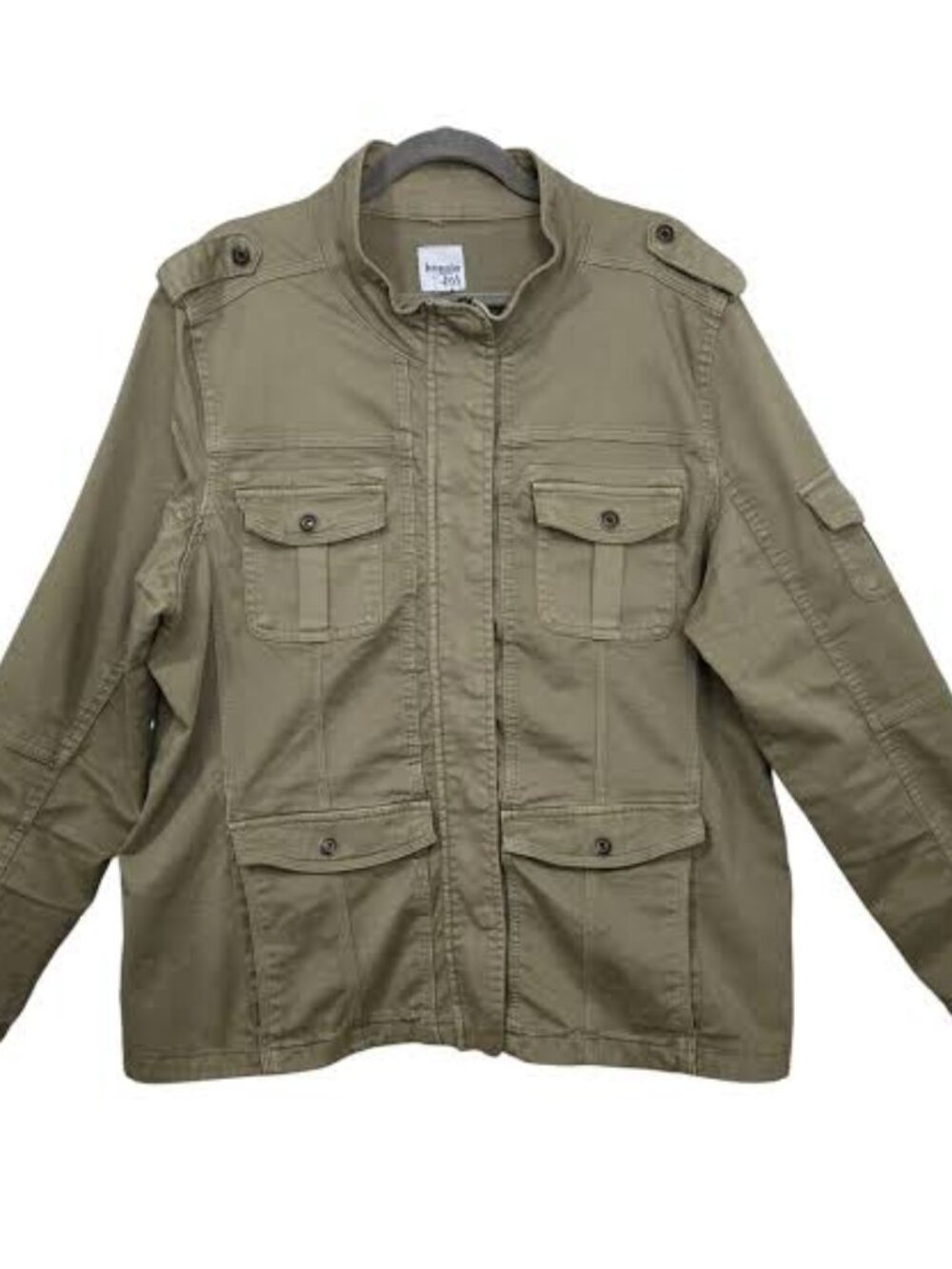 Kensie Jeans NWT Olive Utility Military Jacket Zip Front Cargo size Medium